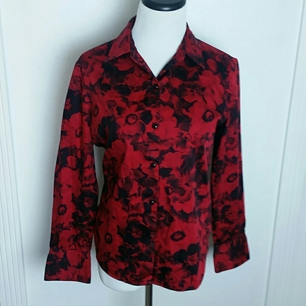 JONES NEW YORK l Floral Print Button Up Shirt B5